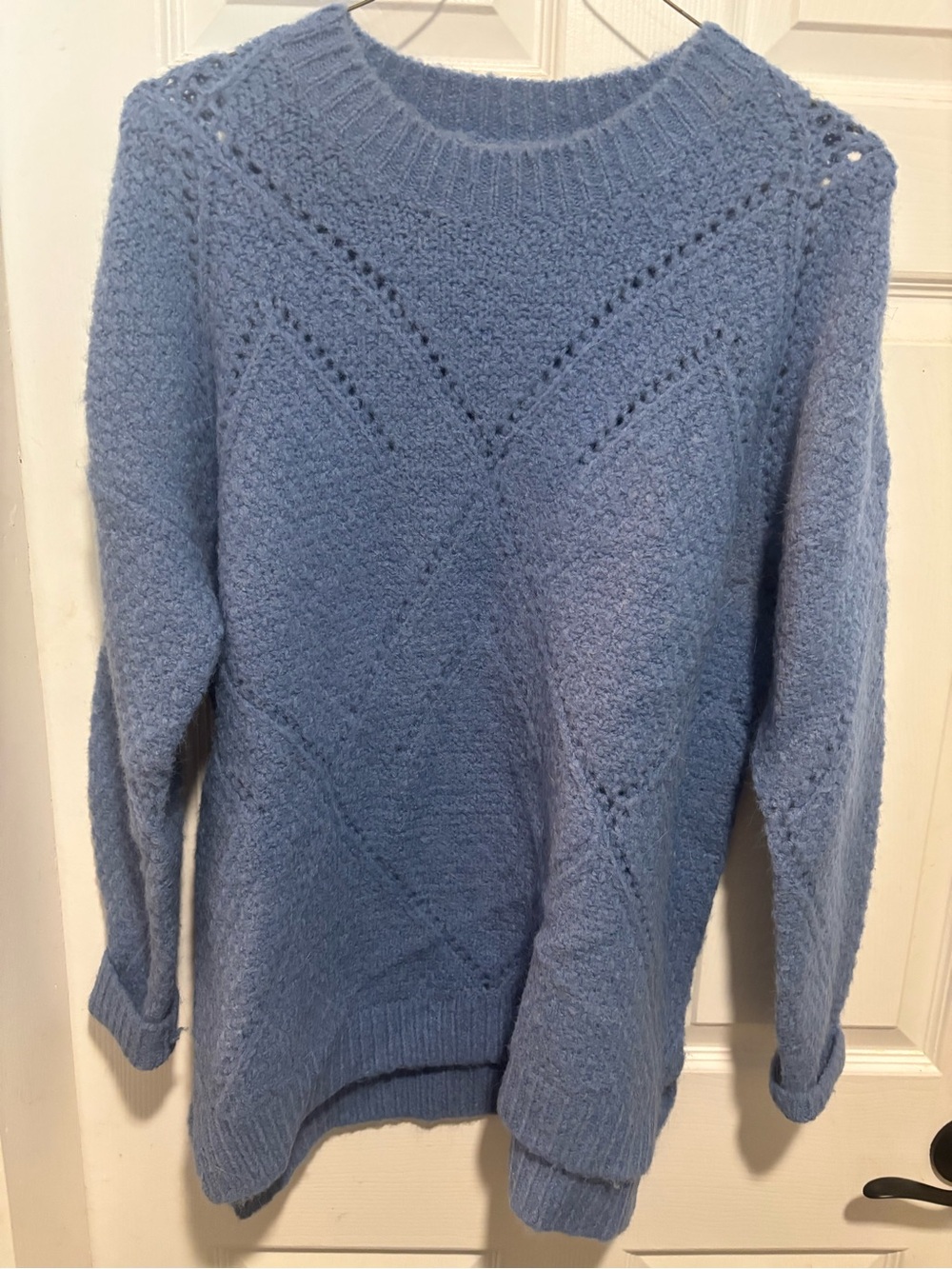Lulu's Dusty Blue Textured Knit Sweater